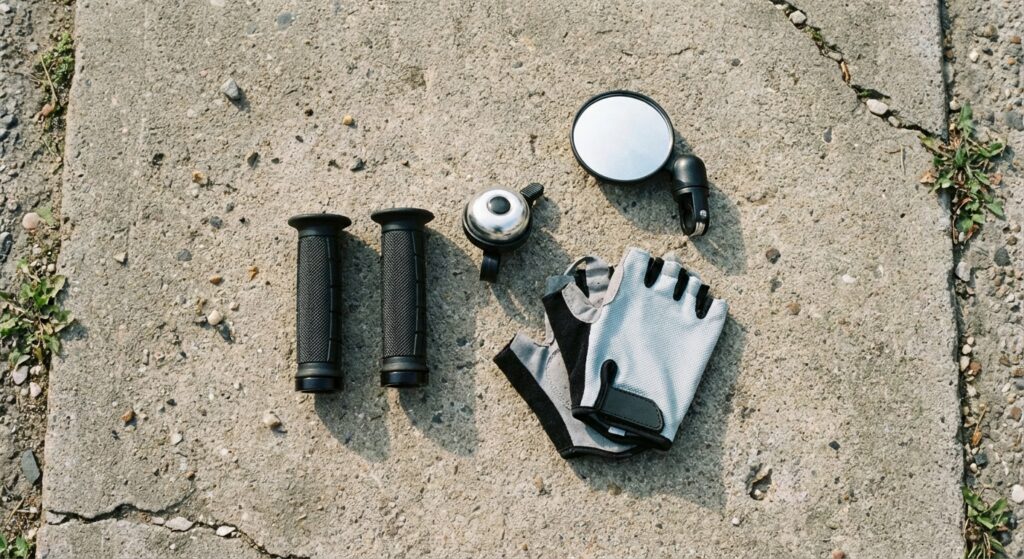 Komfort i kontrola: gripy, dzwonek, lusterko, rękawiczki